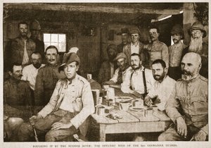 Roughing it by the Modder River: the Officers Mess of the 3rd Grenadier Guards, illustration from 